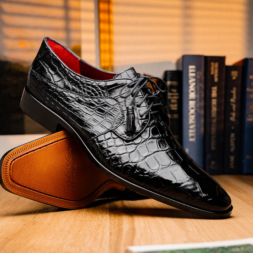 Marco Di Milano Fitipaldi Alligator Derby Black