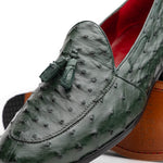 Marco Di Milano Aubiere Ostrich Quill Tassel Loafers Forest Green