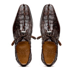 Marco Di Milano Cancun Caiman Crocodile Derby Brown