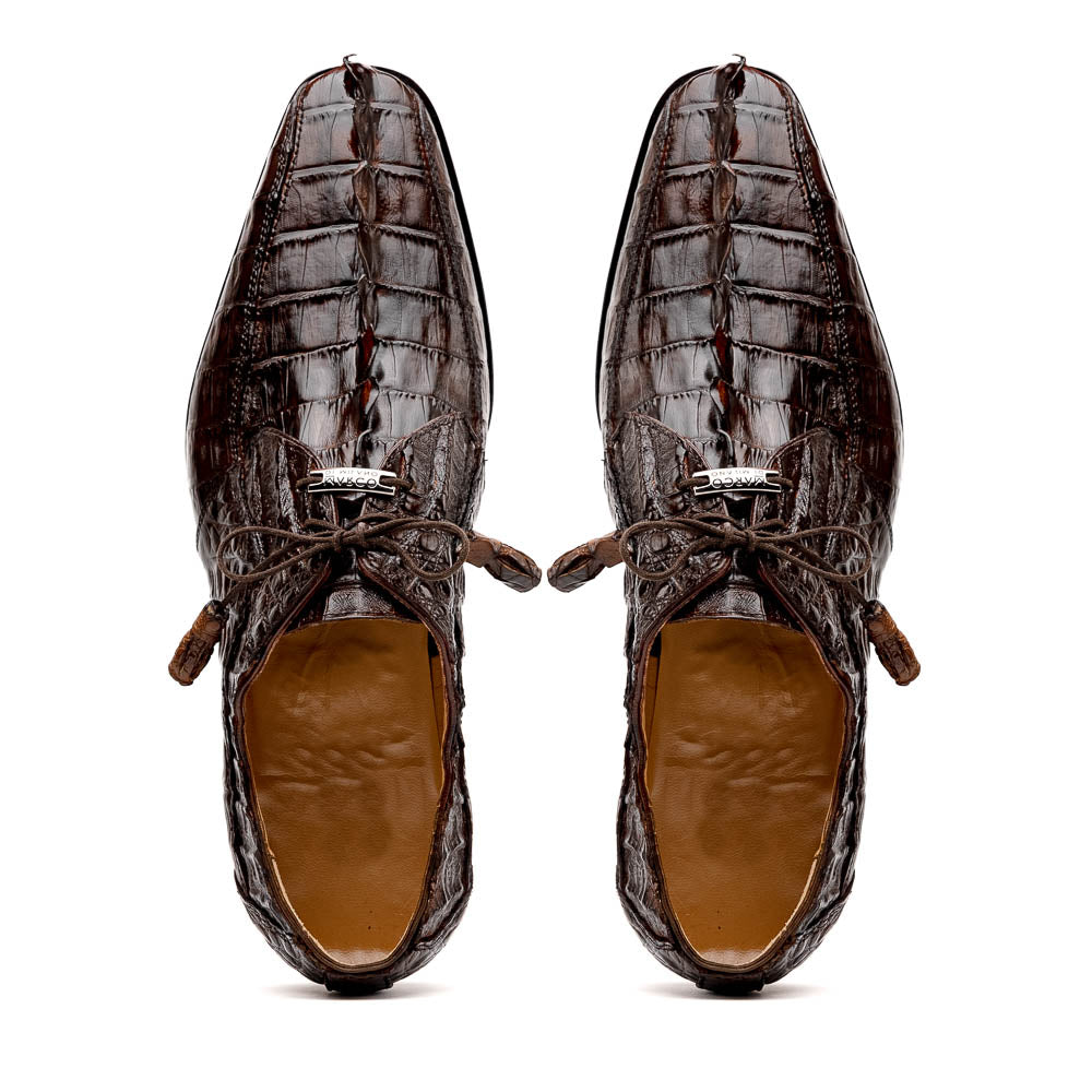 Marco Di Milano Cancun Caiman Crocodile Derby Brown