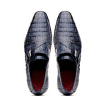 Marco Di Milano Rovigo Caiman Crocodile Monk Strap Navy