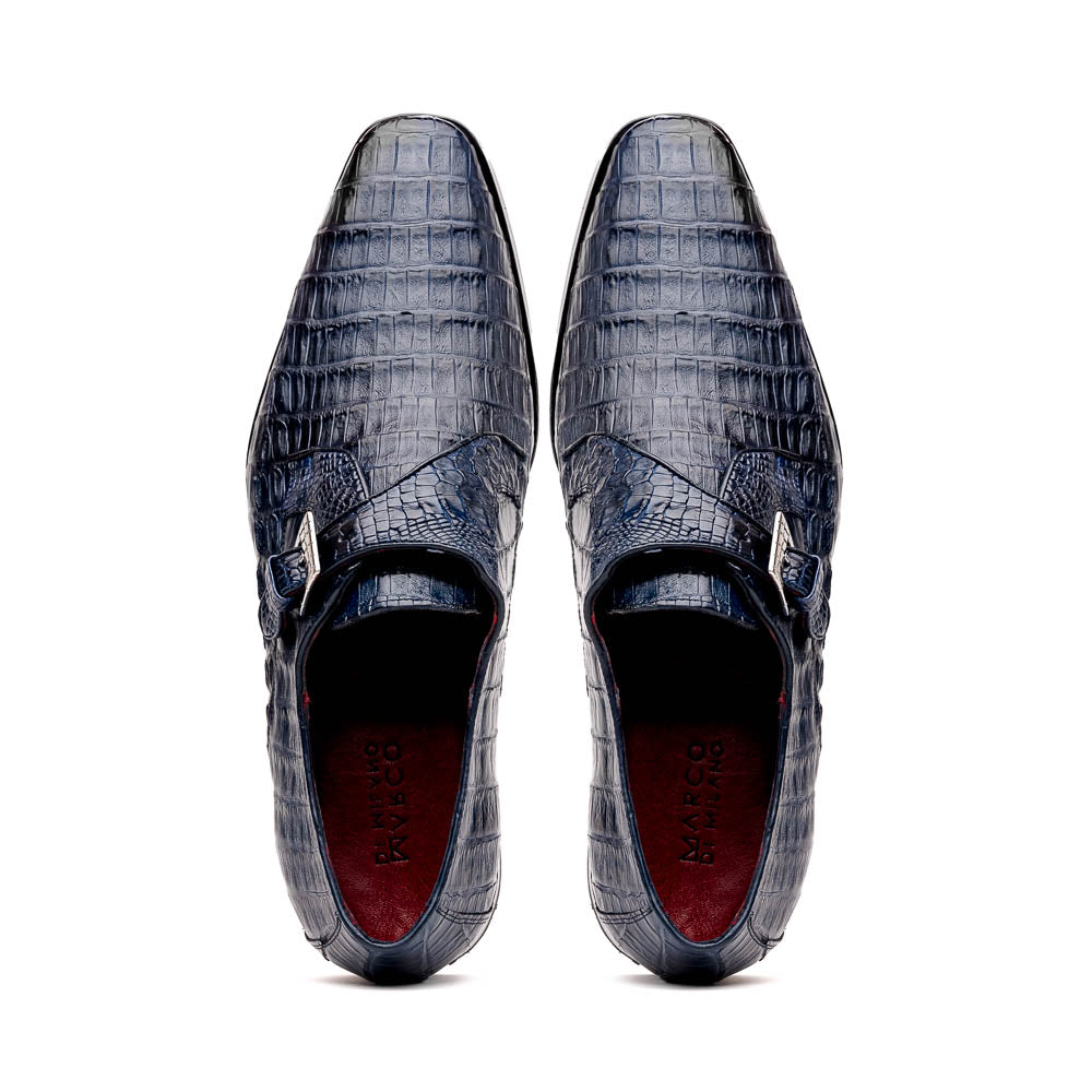 Marco Di Milano Rovigo Caiman Crocodile Monk Strap Navy