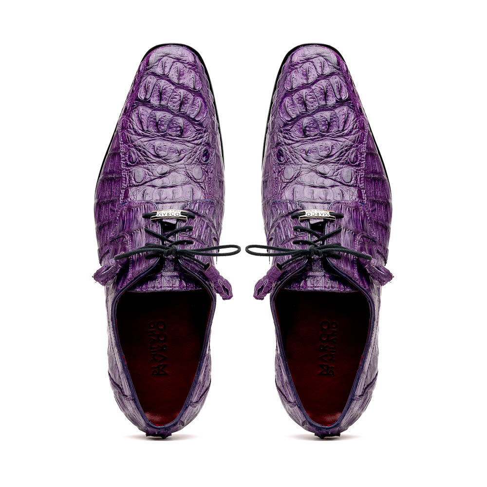 Marco Di Milano Tulum Caiman Crocodile Derby Purple
