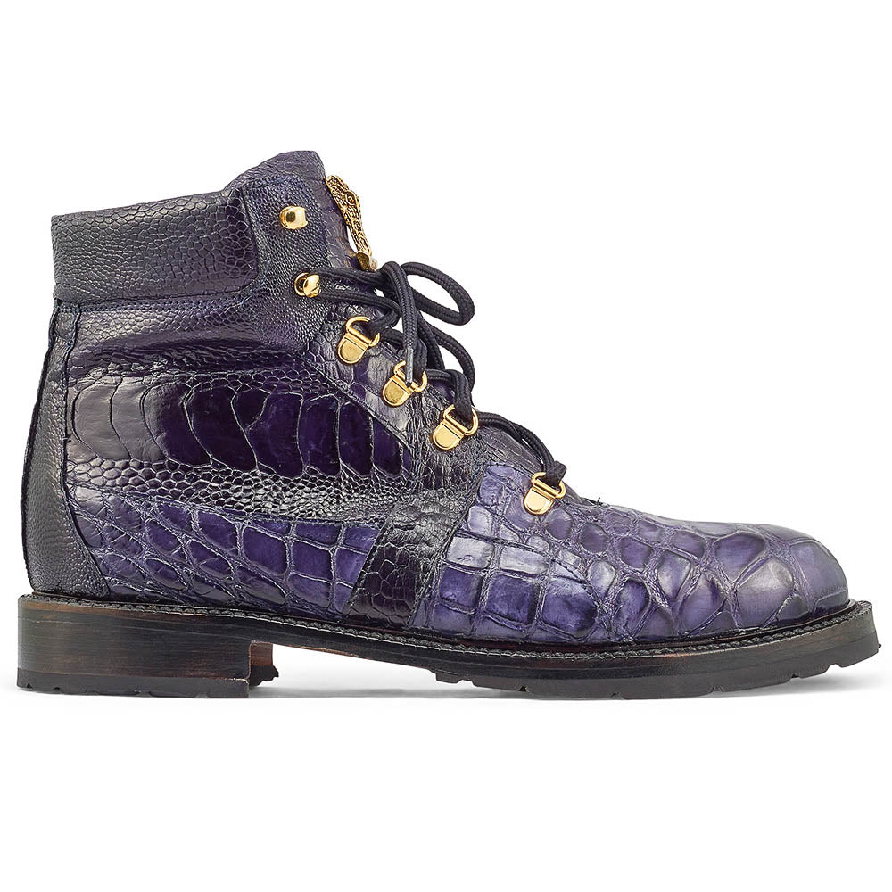Mauri Tracker 4986 Body Alligator & Ostrich Leg Boots W Blue