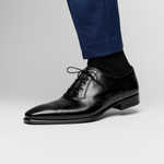 Mezlan Calfskin Folded-Seam Oxfords Black (E20245)