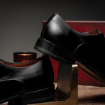 Mezlan Calfskin Folded-Seam Oxfords Black (E20245)
