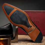 Mezlan Calfskin Folded-Seam Oxfords Black (E20245)