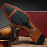 Mezlan Calfskin Folded-Seam Oxfords Cognac (E20245)