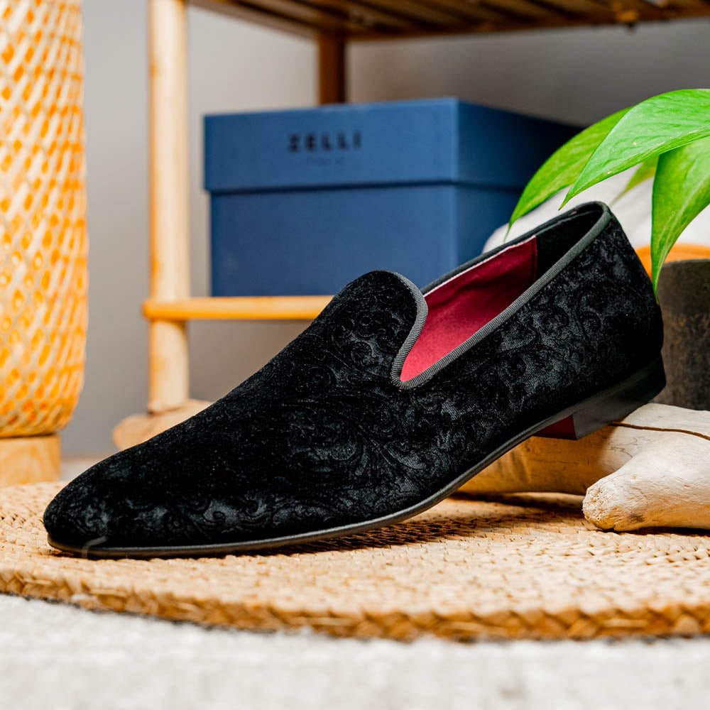 Zelli Formal II Velvet Loafer Black| MensDesignerShoe.com Zelli Formal II Velvet Loafer Black| MensDesignerShoe.com