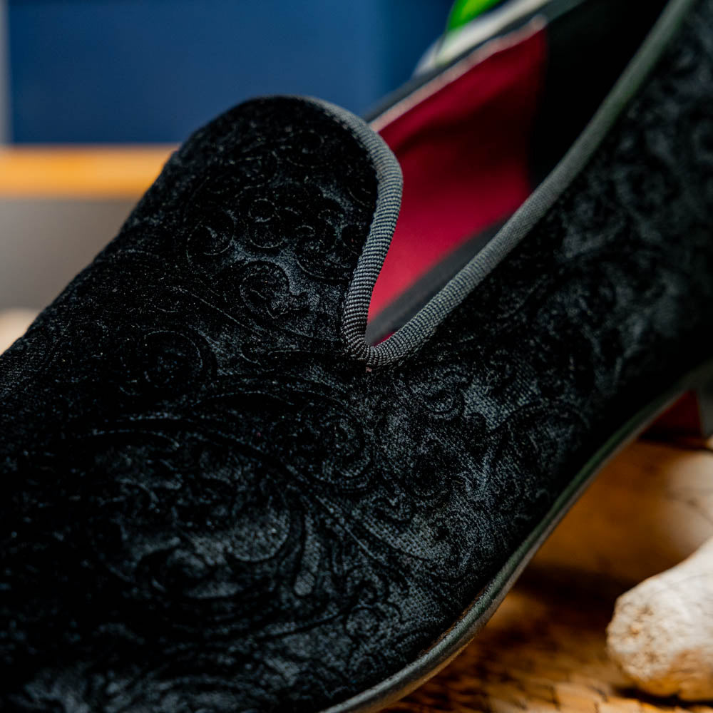 Zelli Formal II Velvet Loafer Black| MensDesignerShoe.com