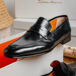 Santoni Fox 1 Penny Loafers Black