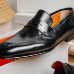 Santoni Penny Loafers Black