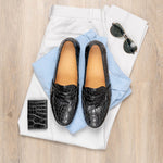 Alan Payne Franco II Genuine Crocodile Loafers Black