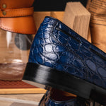Zelli Franco Crocodile Tassel Loafers Navy (11-582-NVY)