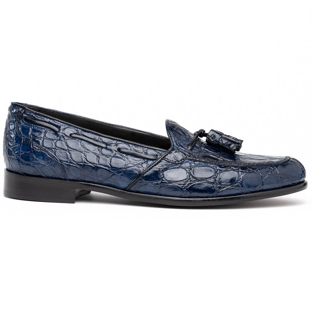 Zelli Franco Crocodile Tassel Loafers Black