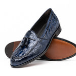 Zelli Franco Crocodile Tassel Loafers Navy (11-582-NVY)