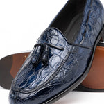 Zelli Franco Crocodile Tassel Loafers Navy (11-582-NVY)