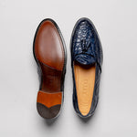 Zelli Franco Crocodile Tassel Loafers Navy (11-582-NVY)