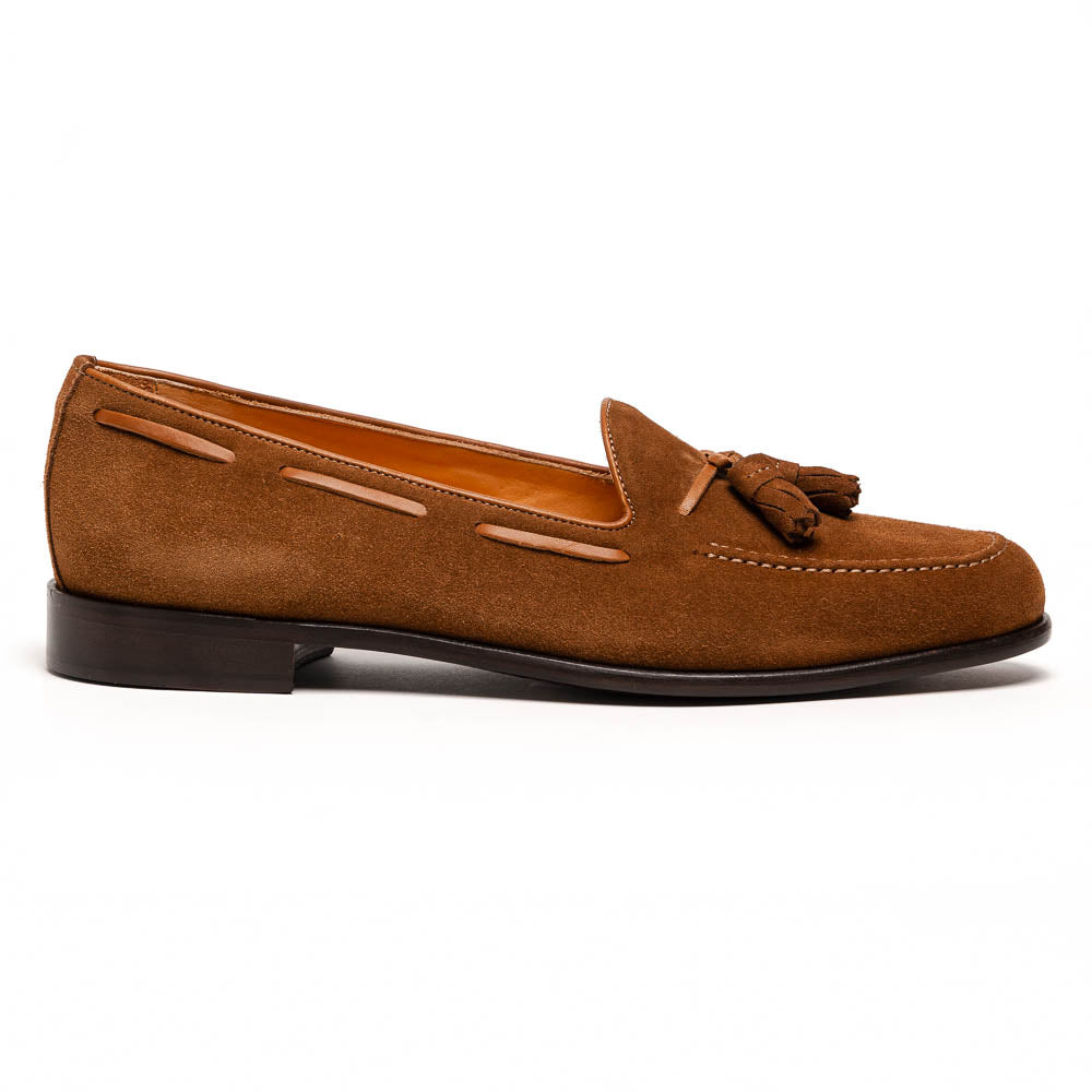 Zelli Franco Suede Tassel Loafers Tobacco
