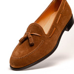  Zelli Franco Suede Tassel Loafers Tobacco