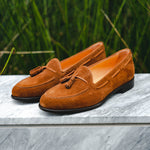 Zelli Franco Suede Tassel Loafers Tobacco (16-583-TAB)