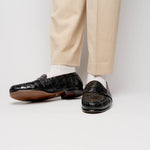 Alan Payne Franco II Genuine Crocodile Loafers Black