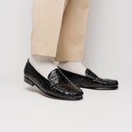 Alan Payne Franco II Genuine Crocodile Loafers Black