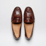 Alan Payne Franco Crocodile Penny Loafers Honey