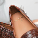 Alan Payne Franco Crocodile Penny Loafers Honey