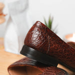 Alan Payne Franco Crocodile Penny Loafers Honey