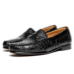 Alan Payne Franco II Genuine Crocodile Loafers Black