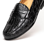 Alan Payne Franco II Genuine Crocodile Loafers Black