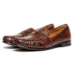 Alan Payne Franco Crocodile Penny Loafers Honey