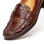 Alan Payne Franco Crocodile Penny Loafers Honey