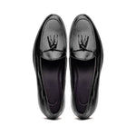 Zelli Franco Calfskin Hand Painted Tassel Loafers Black (15-586-BLK)