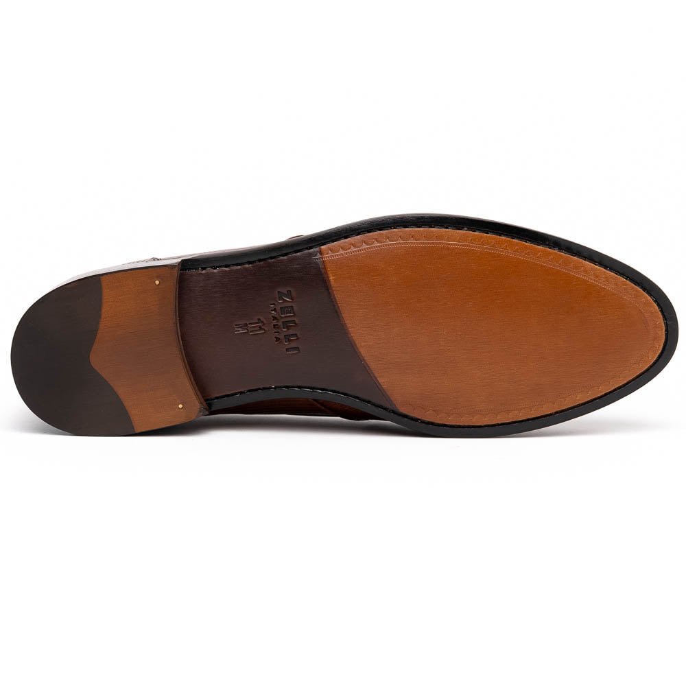 Zelli Franco Lizard Tassel Loafers Cognac (14-580-CGN)