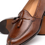 Zelli Franco Lizard Tassel Loafers Cognac (14-580-CGN)