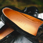 Zelli Franco Ostrich Tassel Loafers Black (13-581-BLK)
