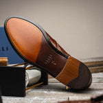 Zelli Franco Ostrich Tassel Loafers Brown