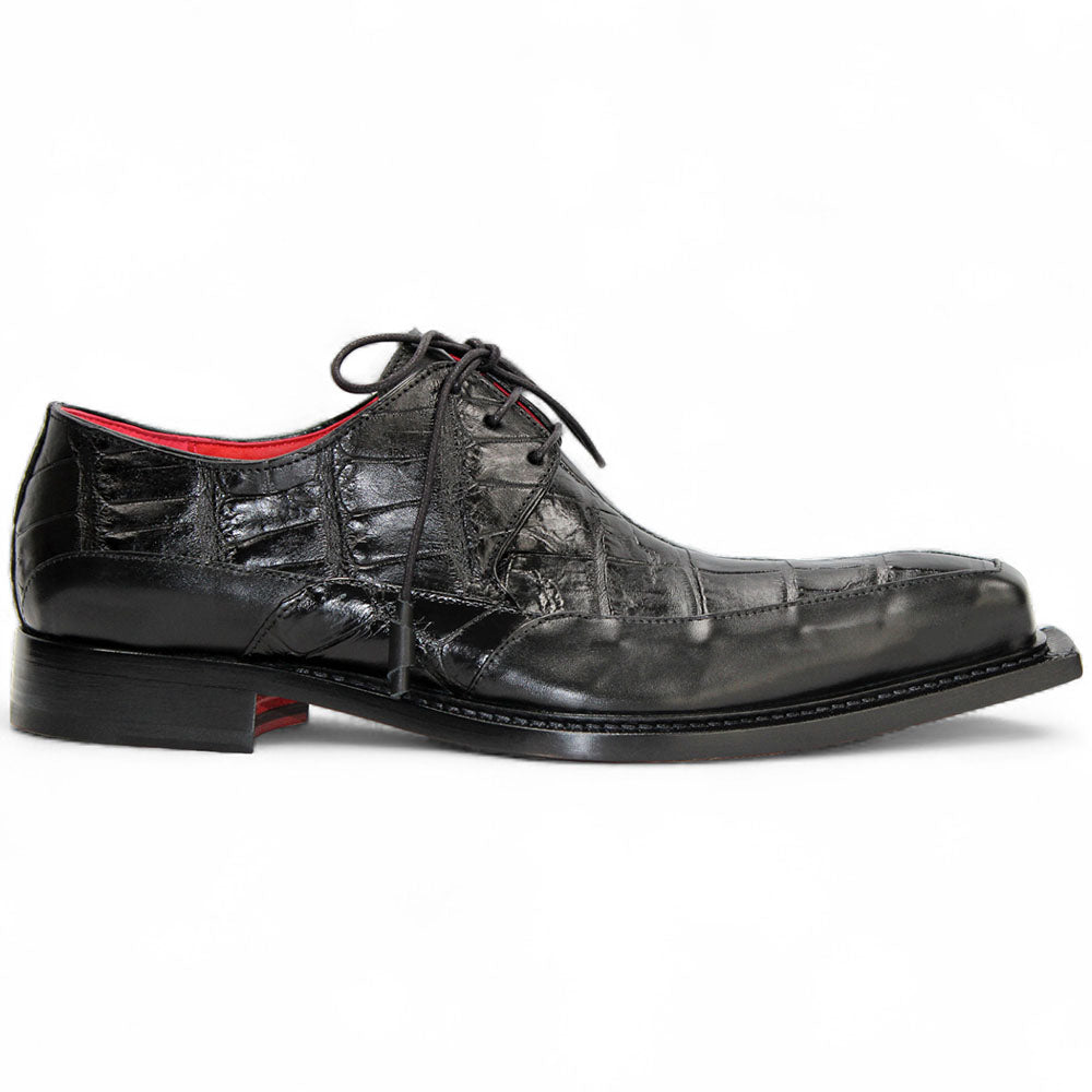 Fennix Frank Genuine Alligator/ Leather Shoes Black