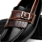 Handsewn Shoe Co. Fringe Monk Drivers Black / Brown