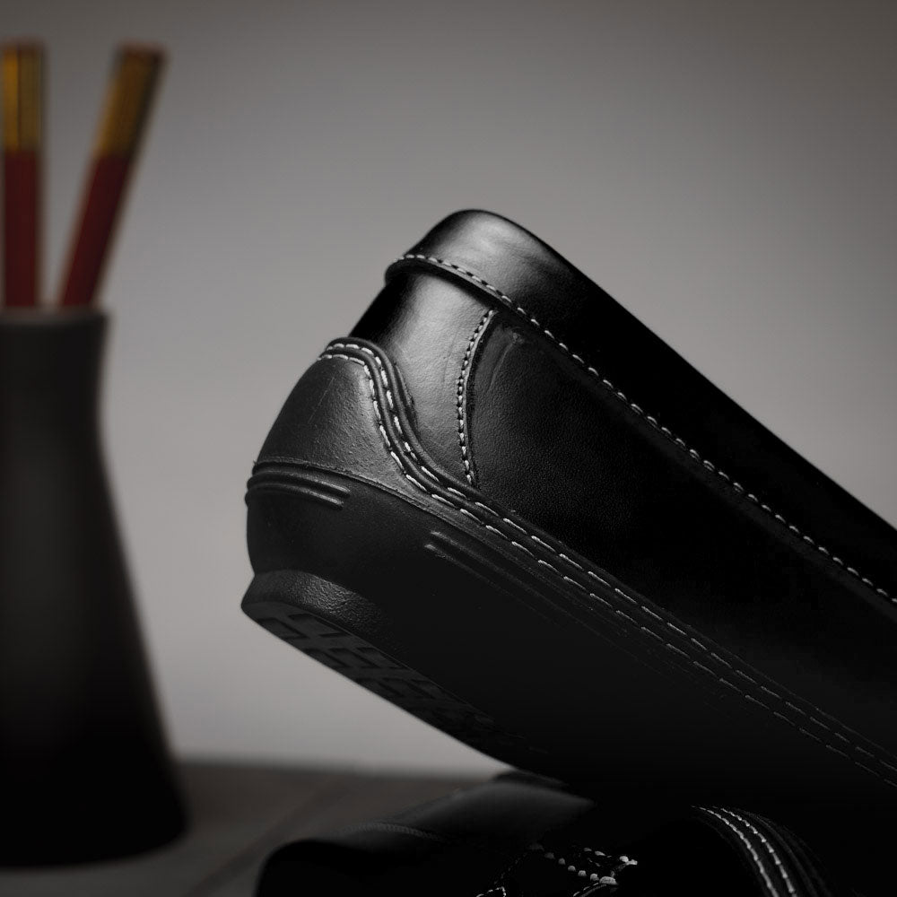 Handsewn Shoe Co. Fringe Monk Drivers Black
