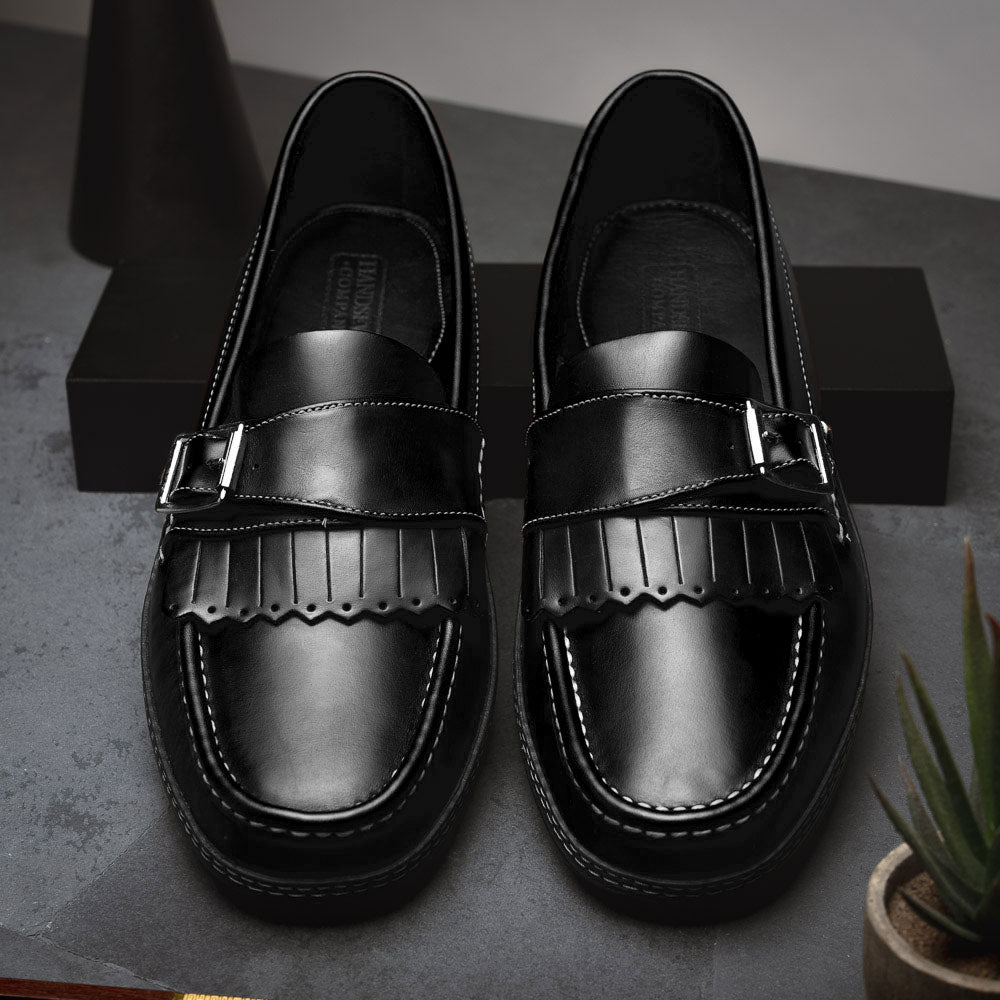 Handsewn Shoe Co. Fringe Monk Drivers Black