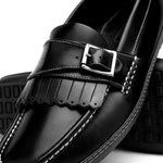 Handsewn Shoe Co. Fringe Monk Drivers Black