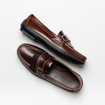 Handsewn Shoe Co. Fringe Monk Drivers Dark Brown
