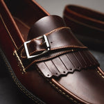 Handsewn Shoe Co. Fringe Monk Drivers Dark Brown