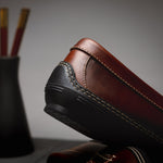 Handsewn Shoe Co. Fringe Monk Drivers Dark Brown