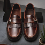 Handsewn Shoe Co. Fringe Monk Drivers Dark Brown