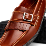 Handsewn Shoe Co. Fringe Monk Drivers Brown