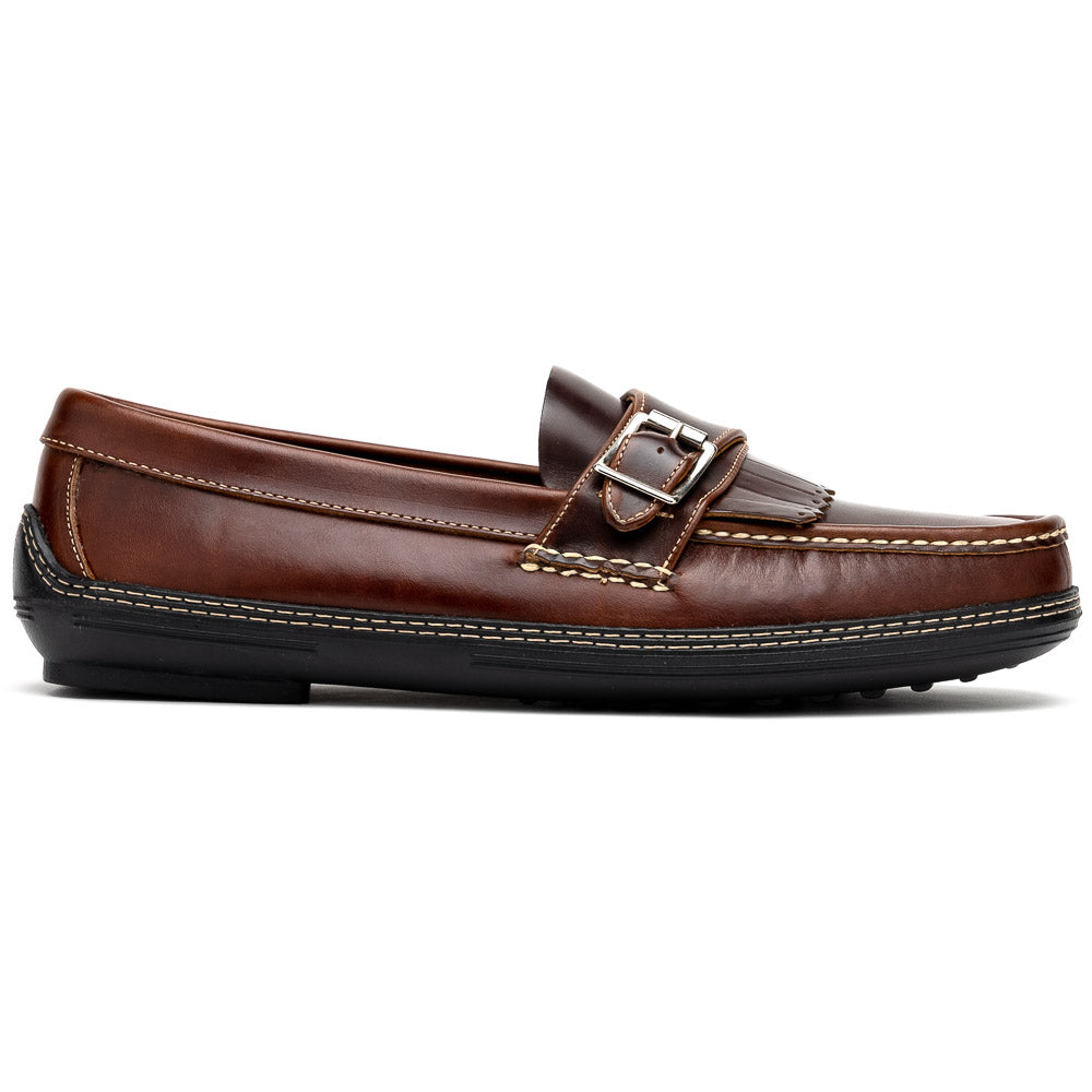 Handsewn Shoe Co. Fringe Monk Drivers Dark Brown